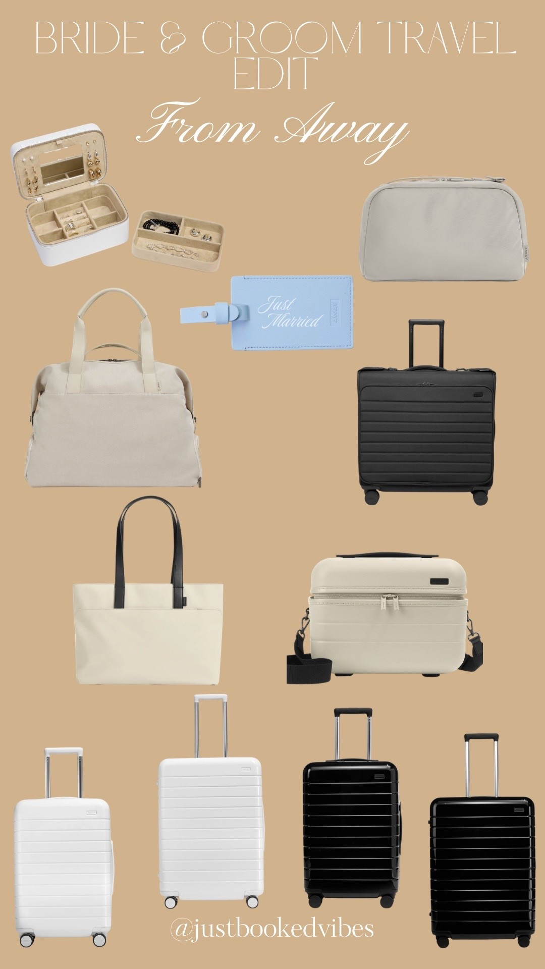 Matching luggage sets from Away — the perfect bride & groom travel essentials featuring sleek suitcases, coordinated sets, and elevated pieces made for honeymoons and traveling in style!

#LTKWedding #LTKselfcare #LTKTravel