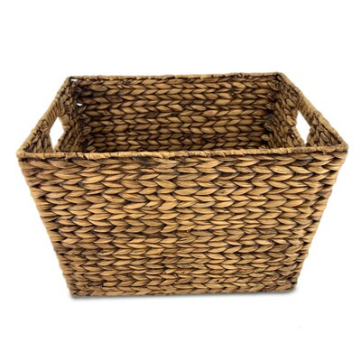 allen + roth 18-in W x 12-in H x 14.25-in D Brown Washed Water Hyacinth Basket | Lowe's