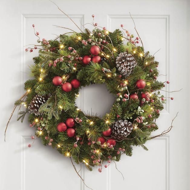 Hadley Holiday Cordless Wreath | Grandin Road | Grandin Road
