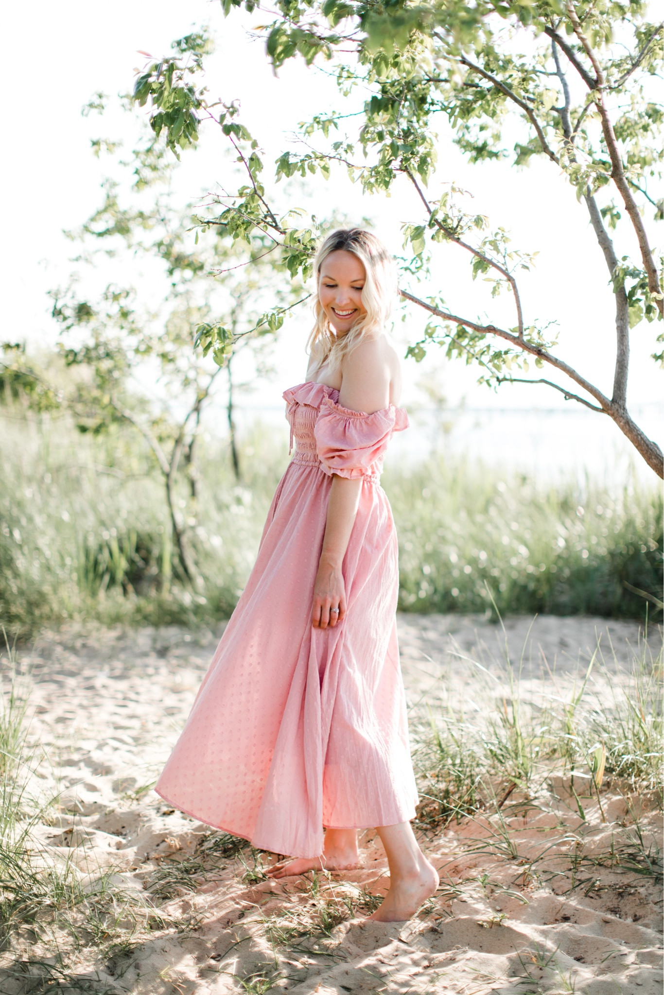KUTUMAI Summer Maxi Dress For Women - V Neck, Short Sleeve, Bow Tie, Flowy Long Dress With Pockets, White - View #12