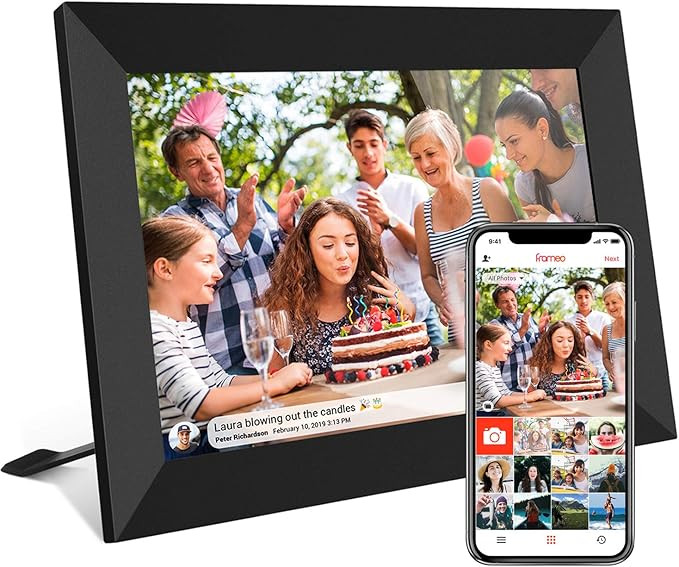 32GB FRAMEO 10.1 Inch Smart WiFi Digital Photo Frame 1280x800 IPS LCD Touch Screen, Auto-Rotate P... | Amazon (US)