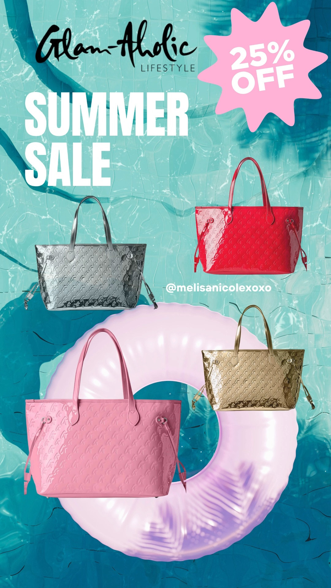 @GlamAholic Lifestyle summer sale has begun!! 25% off the original Monogram Glam Totes! 

#LTKItBag #GlamaholicLifestyle

#LTKSaleAlert #LTKTravel