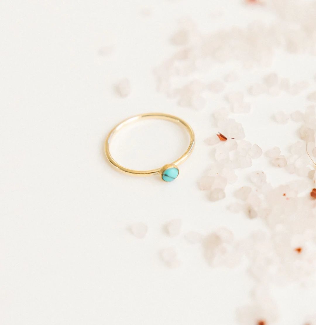 Small Turquoise Ring (4mm) | Etsy (US)
