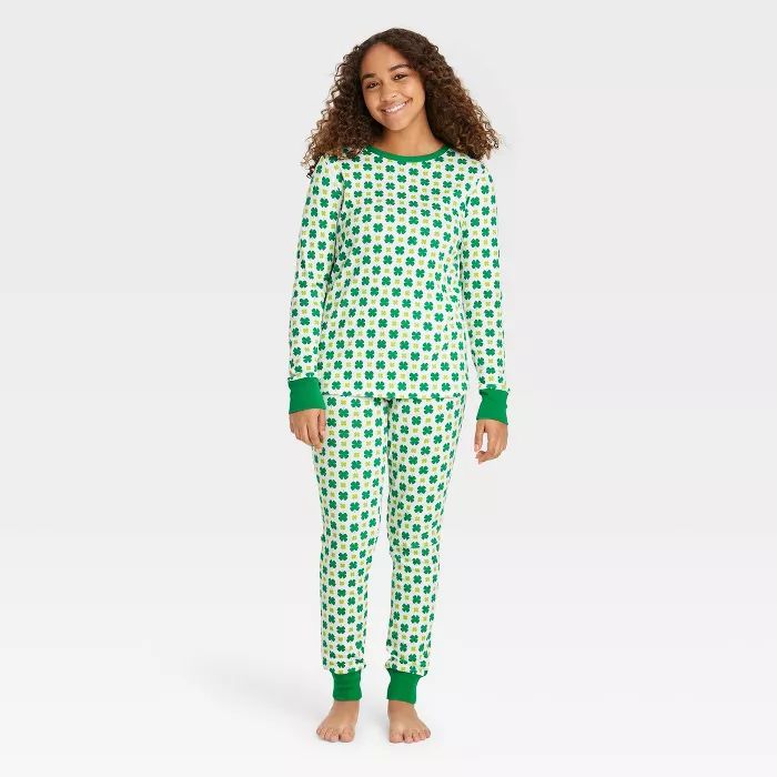 Kid's St Patrick's Day Matching Family Pajama Set - Green | Target