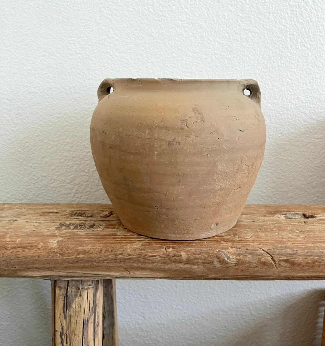 Wabi Sabi Vintage Beige-Grey Clay Pot (Free Shipping) | Etsy (US)