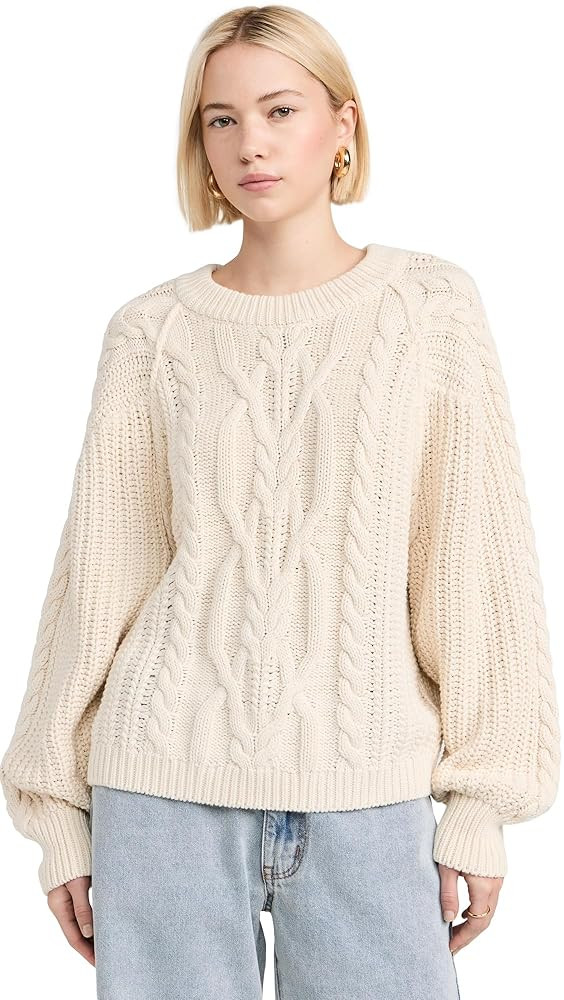Free People Women's Frankie Cable Sweater | Amazon (US)