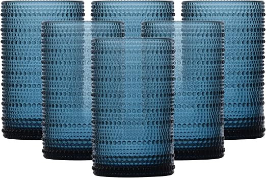 FORTESSA Jupiter Beaded Hobnail Glass Vintage Themed Drinkware Set, 13 Ounce Iced Beverage Glasse... | Amazon (US)