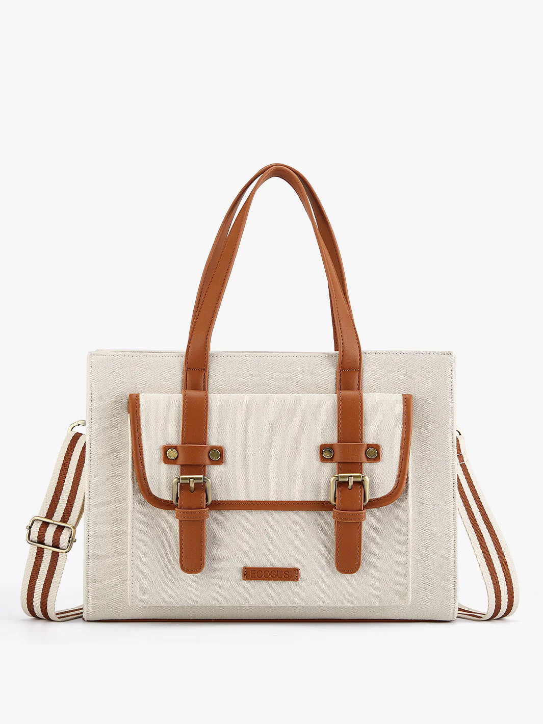 Olivia's Canvas 13" Vegan Leather Tote | ECOSUSI