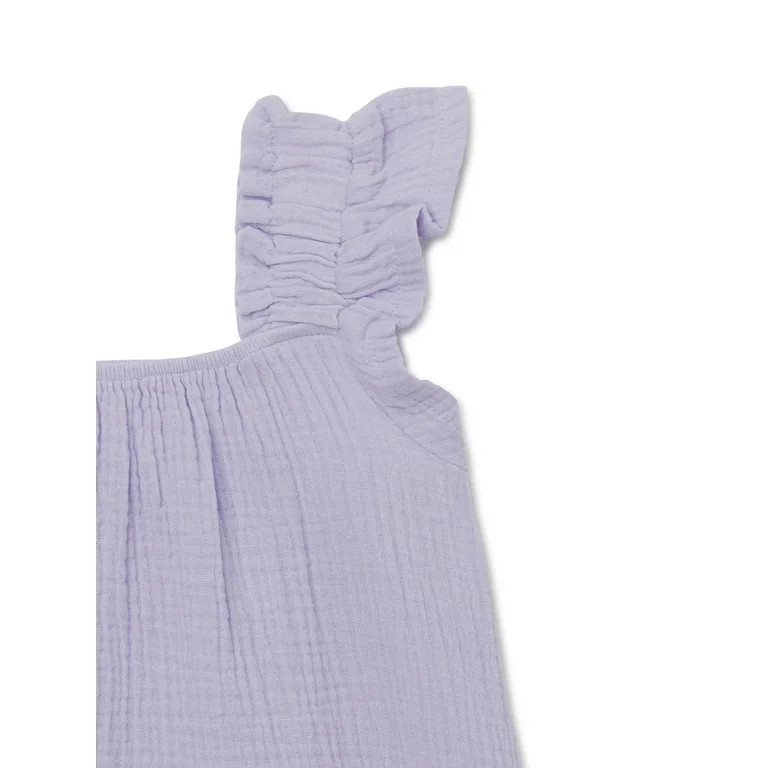 Wonder NationToddler Girl Flutter Sleeve Dress, Sizes 12M-5T | Walmart (US)