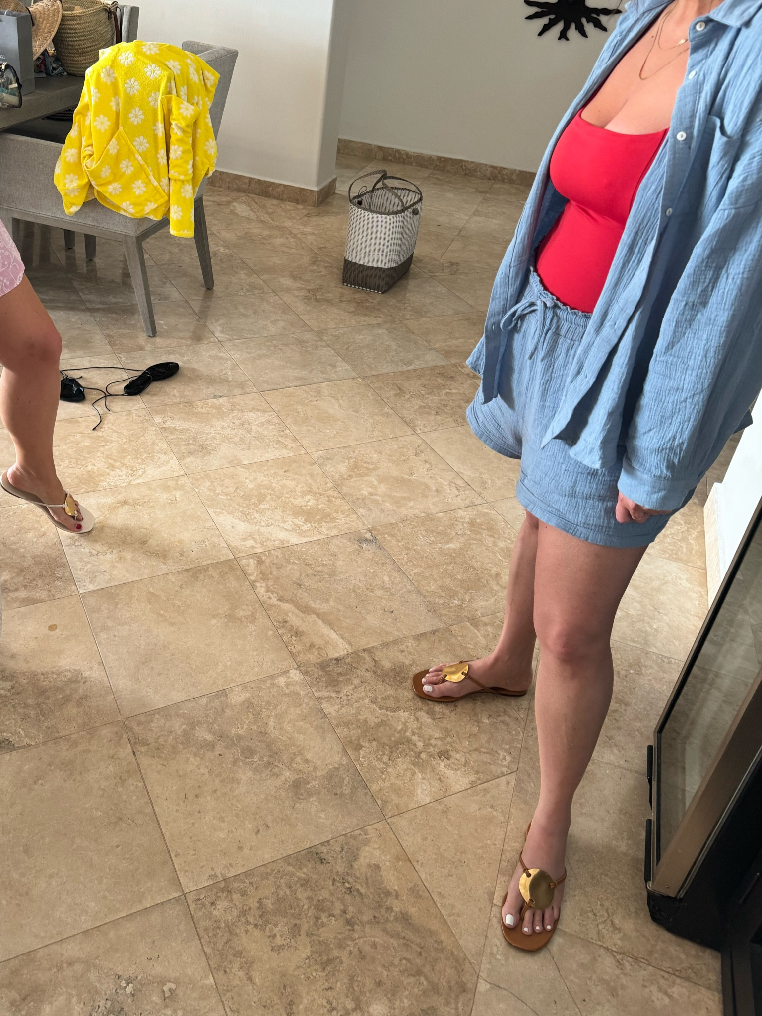 LOVE my TA3 suits. Have the square and the plunge. Runs true to size nd longer in regular length. If unsure their size chart is accurate for me. I’m in an XL but have it tightened a lot so could probably do a large too. Good boob support! Tory Burch Patos sandals run true to size. Nordstrom has a lot of sizes and $14 cheaper than Bloomingdale's, but if you're looking for another size Nordstrom doesn't have  Bloomingdale's might have it  