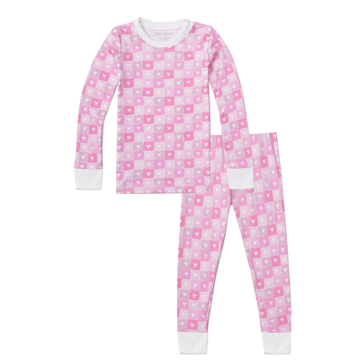 Block Hearts Two Piece Kids Pajamas | Joy Street Kids LLC
