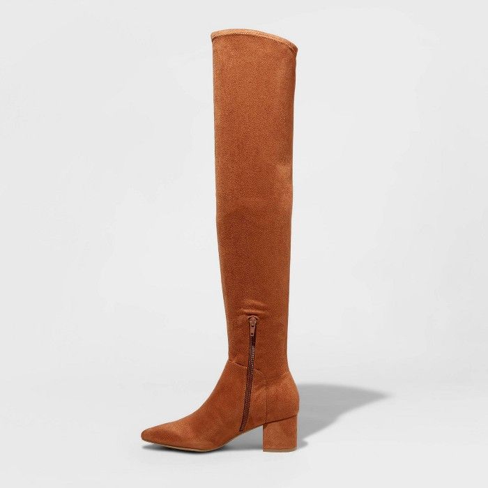 Women's Naviah Faux Leather Heeled Over the Knee Boots - A New Day™ | Target