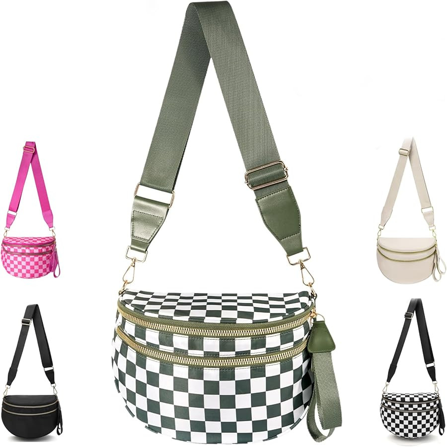 EMMAFY Crossbody Bags For Women,Waterproof Oxford Bum Bag with Adjustable Strap,Large Capacity Tr... | Amazon (US)
