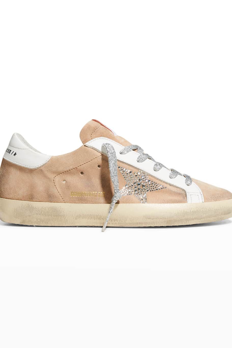 Superstar Crystal Leather Low-Top Sneakers | Neiman Marcus