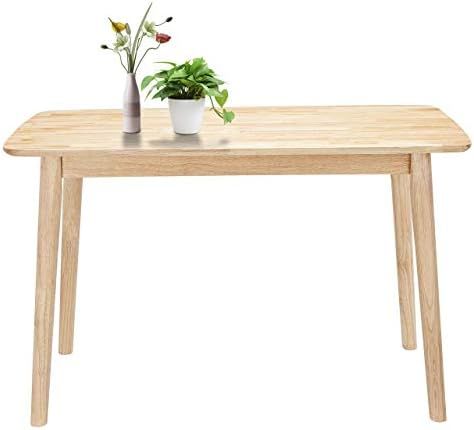 CangLong Mid-Century Home Kitchen Table Desk with Solid Legs for Dining Room, Natural | Amazon (US)