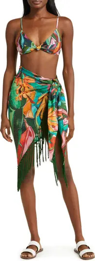 FARM Rio Banana Foliage Cover-Up Sarong | Nordstrom | Nordstrom