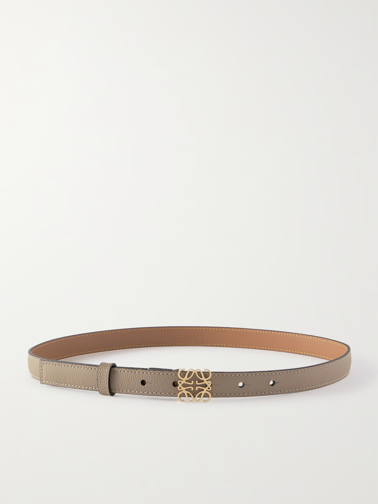 Loewe - Anagram Textured-leather Belt - Neutrals | NET-A-PORTER (US)