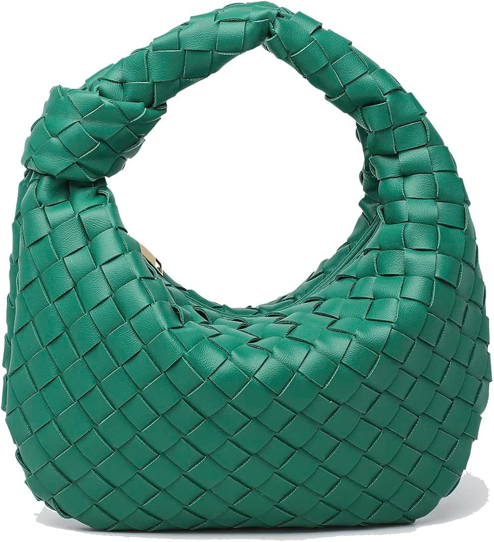 BESTONE knotted woven handbag mini jodie hobo bags for Women Leather naghedi bag clutch purses Shoul | Amazon (US)