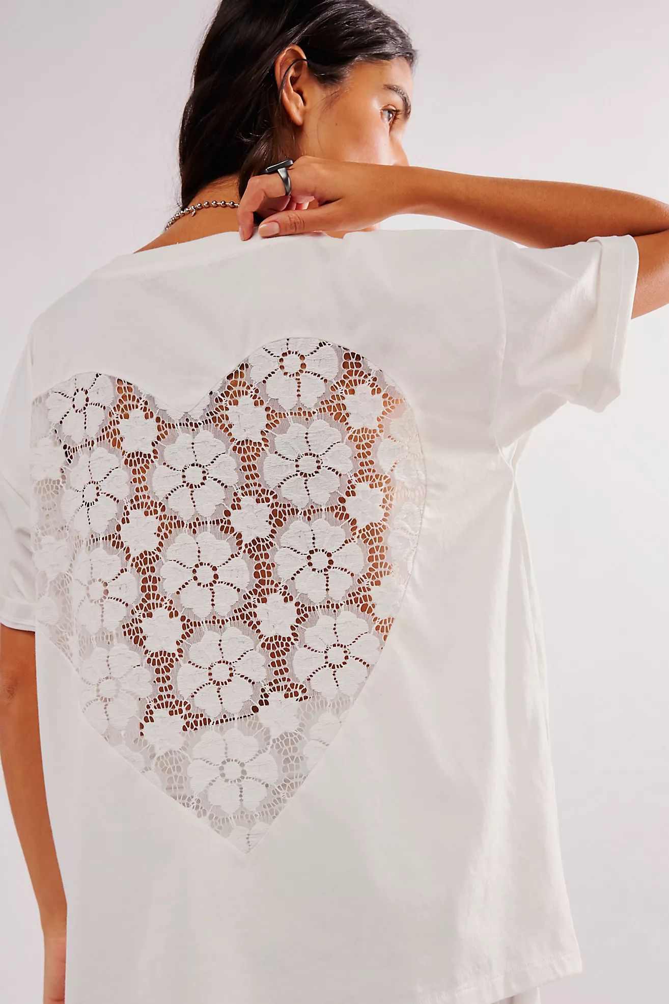 Daydreamer Lace Heart Tee | Free People (Global - UK&FR Excluded)
