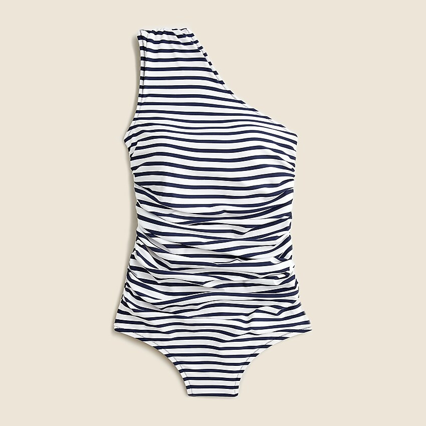 Ruched one-shoulder one-piece in stripeItem BF096 
 
 
 
 
 There are no reviews for this product... | J. Crew US