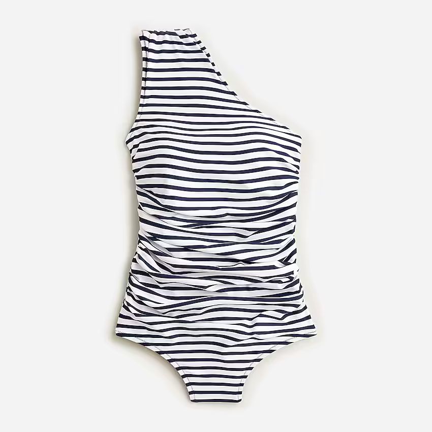 Ruched one-shoulder one-piece in stripeItem BF096 
 
 
 
 
 There are no reviews for this product... | J.Crew US