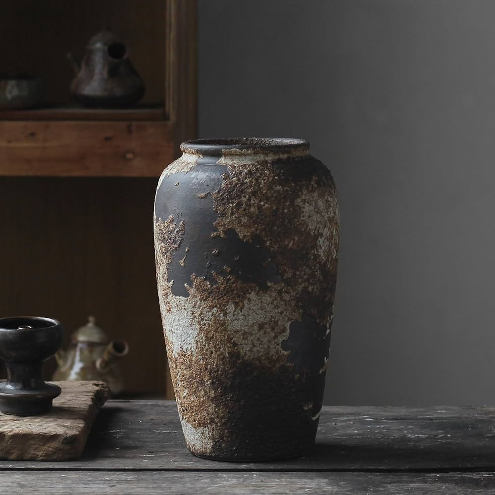 Rustic Vase for Home Decor, Farmhouse Terracotta Vases, Large Ceramic Vase for Living Room Decor,... | Amazon (US)