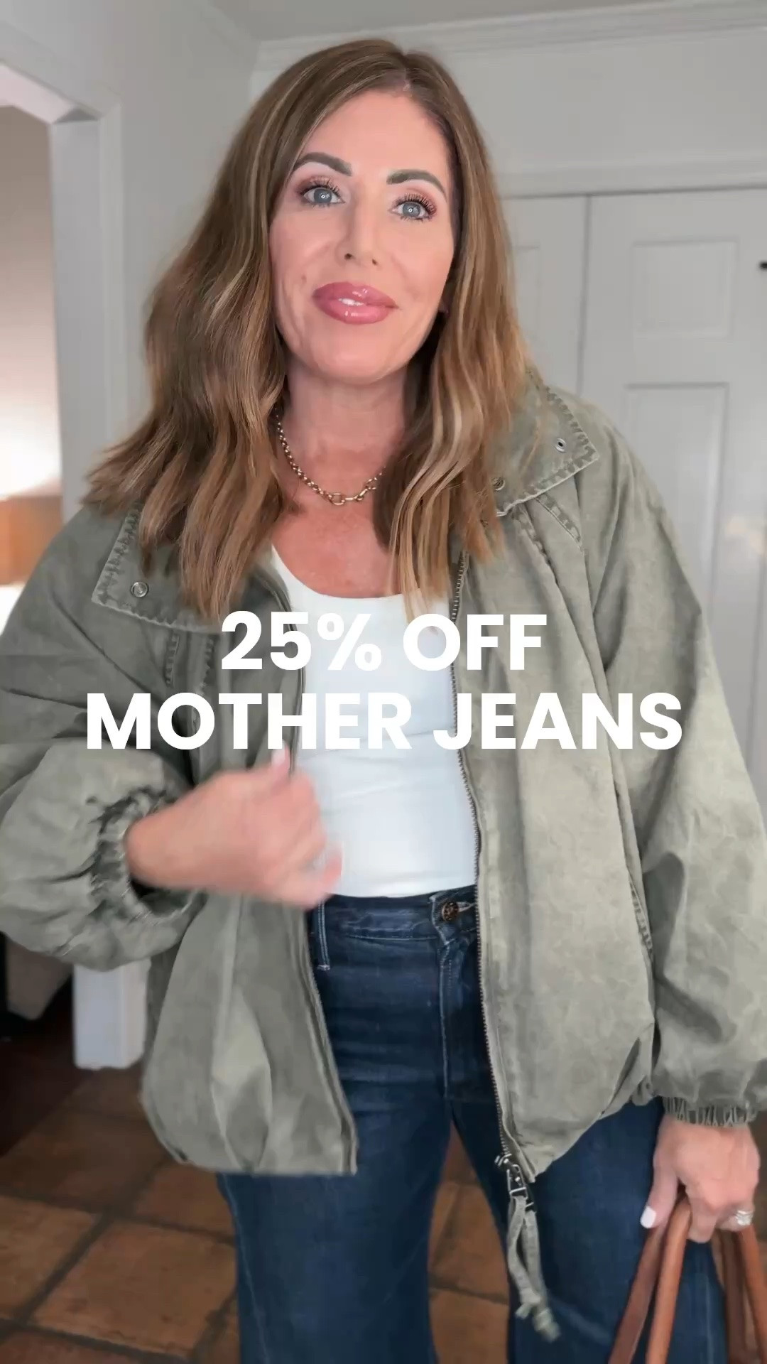 25% off mother jeans!

My new favorite jeans are on sale and they will go fast as soon as the news breaks! 
I’m wearing a size 30 in this dark wash and a 29 in the medium blue wash. I love both fits so depending on how you want your jeans to fit., you can either go with your smaller size or your bigger size. They do not have any stretch, but they’re lightweight and very comfortable and so dang flattering.

You can dress them up or down and they look good on everyone. They do have a 32 inch inseam so if you are shorter than me, you will definitely need to wear heels or grab the petite size., called “LIL”

I’m wearing a medium in the jackets except for the dark brown windbreaker. I got a large in that one..

White tank is a medium-the best fitting rib tank!

This pretty floral top is currently on sale. I’m wearing a medium.

#LTKOver40 #LTKSaleAlert #LTKootd