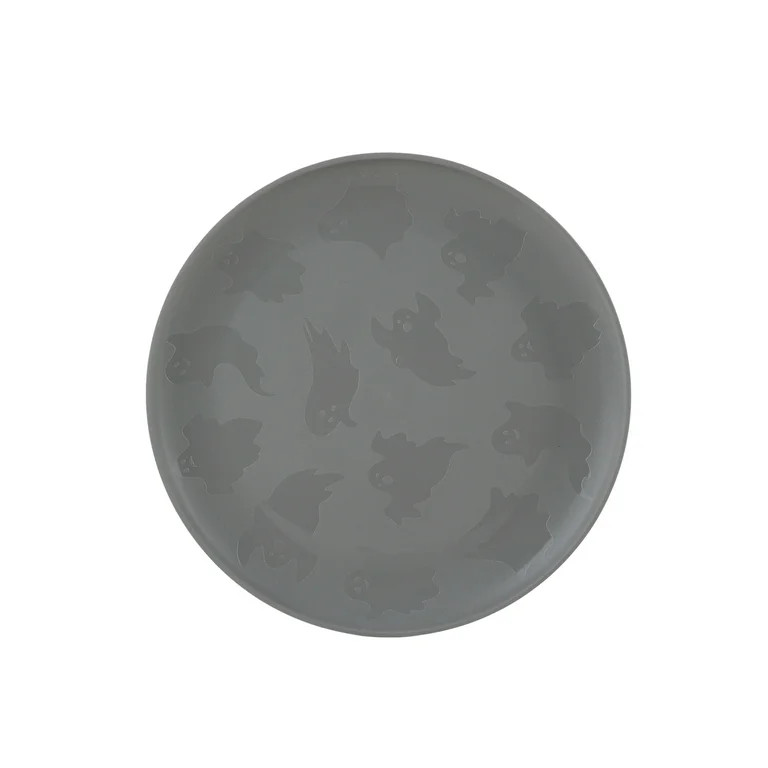 Mainstays 30-Piece Plastic Etched Ghost Dinnerware Set, Grey | Walmart (US)