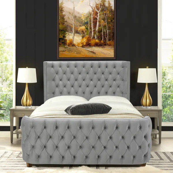 Currier Upholstered Wingback Bed | Wayfair North America