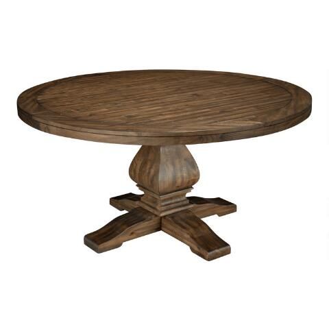 Lisette Round Pine Wood Dining Table | World Market
