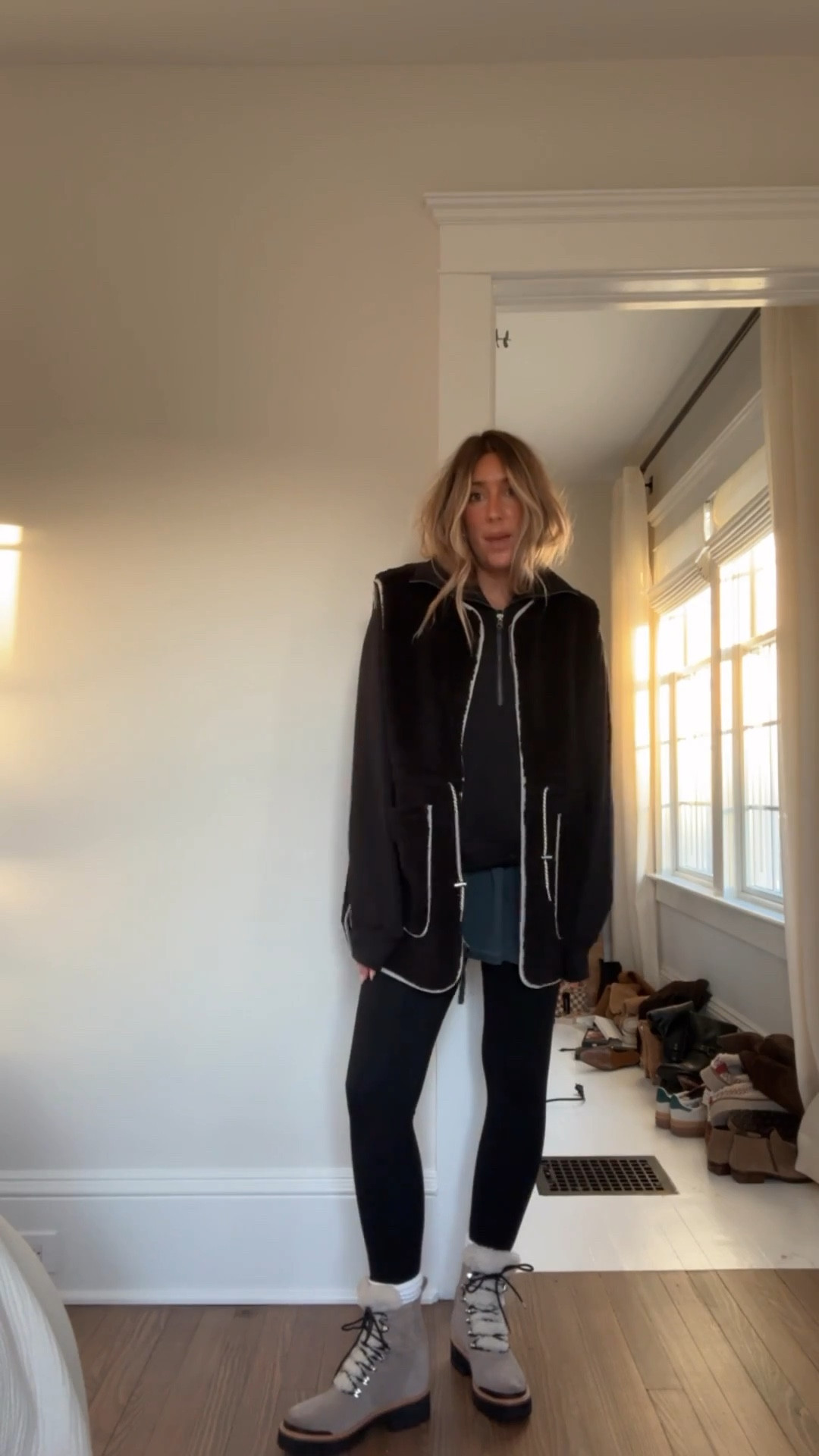 Styling my all-time favorite leggings for cold weather! 🙌 I linked my cute Varley vest in brown plus a few similar black options. 

#LTKfitnessgoals #LTKootd