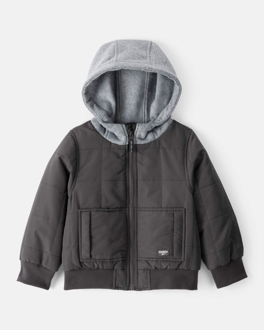 Toddler Boy Long-Sleeve Midweight Quilted Bomber Jacket - Black - OshKosh B'gosh | Carter's | Carter's Inc