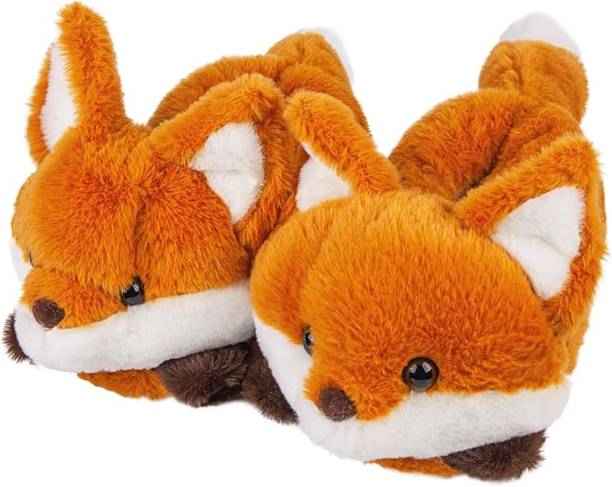 Women's Slippers Cute Wild Animal Fuzzy Plush Funny Slippers Novelty Fox Raccoon Red Panda Sloth ... | Amazon (US)