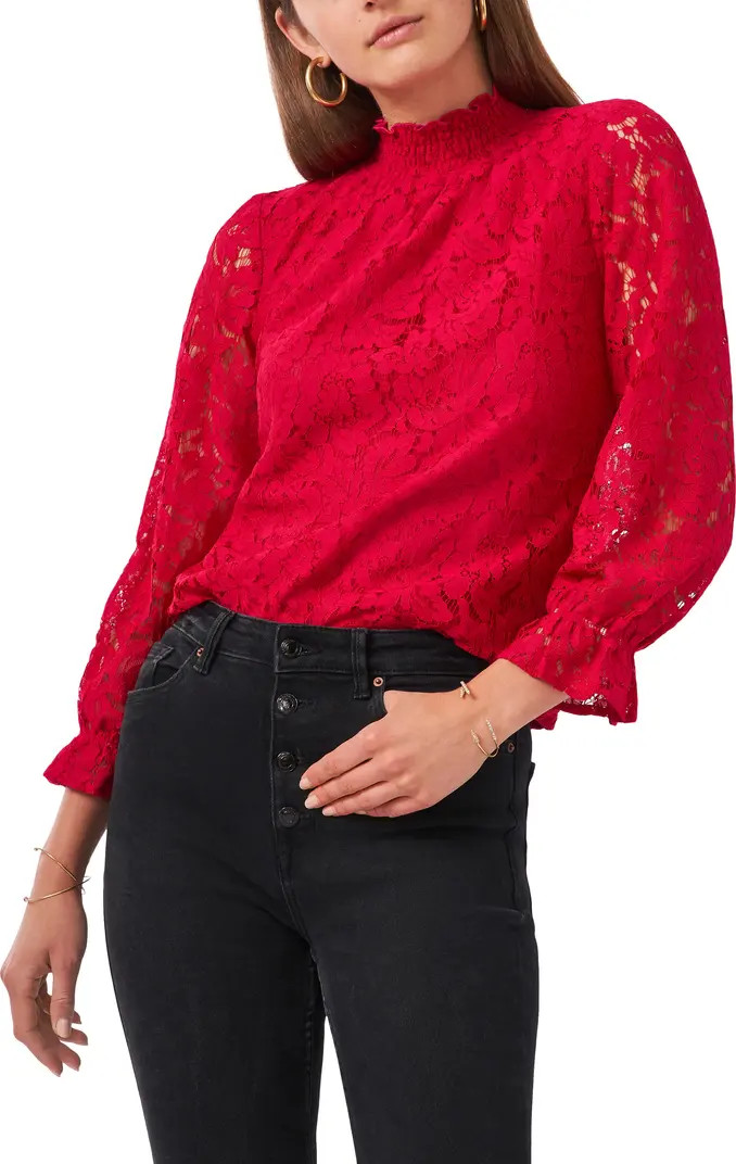 Smocked Mock Neck Top | Nordstrom