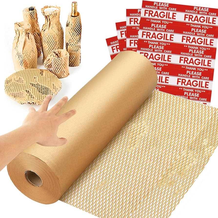 Honeycomb Packing Paper Wrap 15''x328', Substitute Alternative for Bubble Cushioning Wrap for Mov... | Amazon (US)