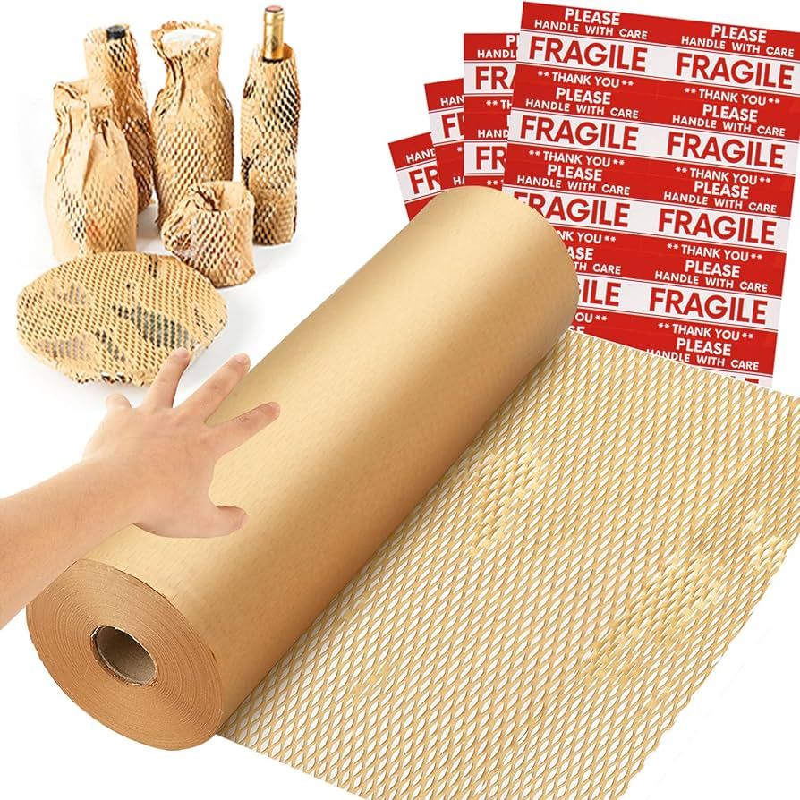Honeycomb Packing Paper Wrap 15''x328', Substitute Alternative for Bubble Cushioning Wrap for Mov... | Amazon (US)