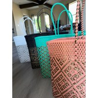 Mexican Plastic Totes Bagi, Extra Large Beach Bag Handwoven, Market Bags, Boho Recycled Plastic | Etsy (US)