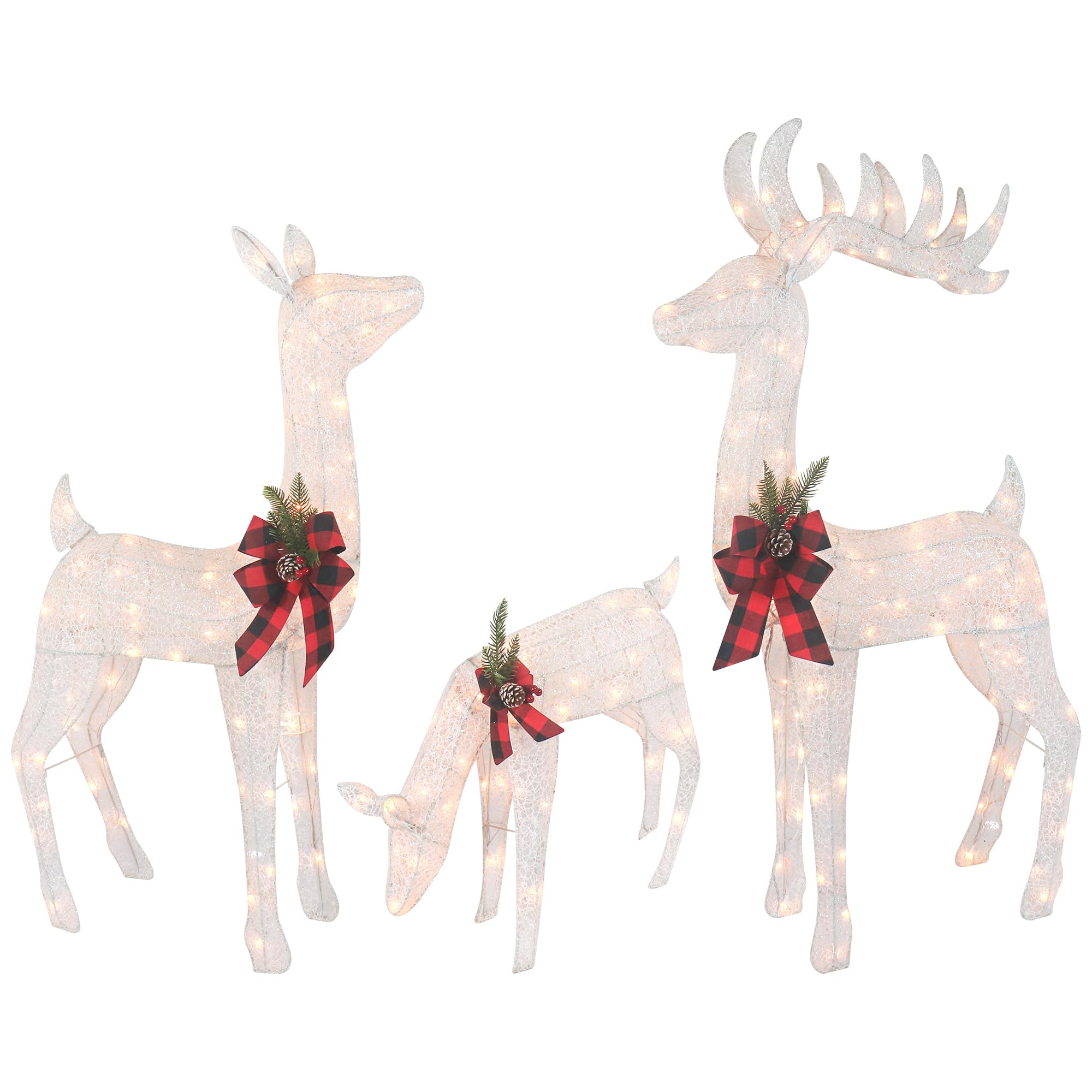 Top Treasures 3 Piece Reindeer Family Lighted Deer Set 210 Lights 52" Buck 44" Doe 28" Fawn Large... | Amazon (CA)