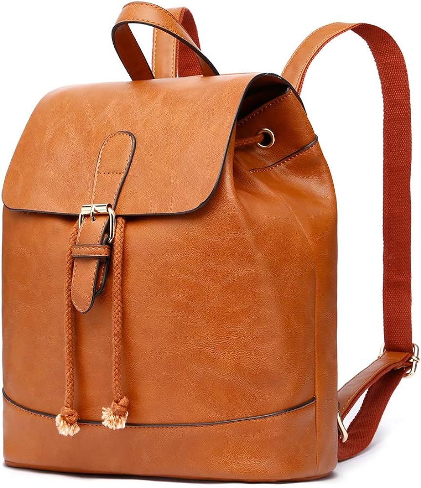 Women's Backpack, Vintage Shoulders Bag, Premium Leather Daypack Purse for Ladies Girls | Amazon (US)