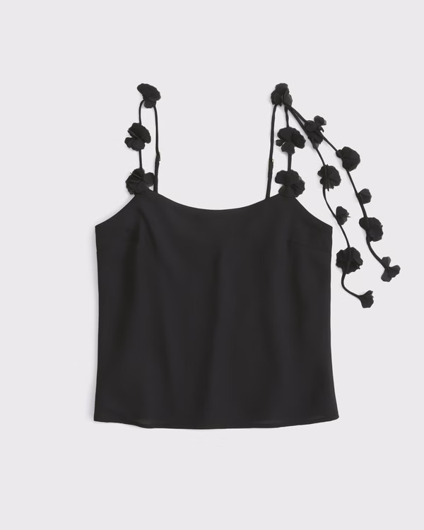 Floral Strap Sheer Cami Top | Abercrombie & Fitch (US)