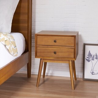 OkiOki Mid-Century Nightstand (Natural Stained) | Bed Bath & Beyond
