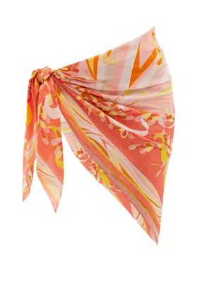 Lilly-print cotton-voile short sarong | Matches (US)