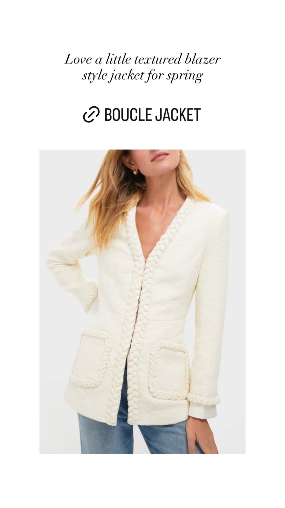 Love a little textured blazer style jacket for spring! Spring jacket.

#LTKSeasonal #LTKSaleAlert #LTKWorkwear