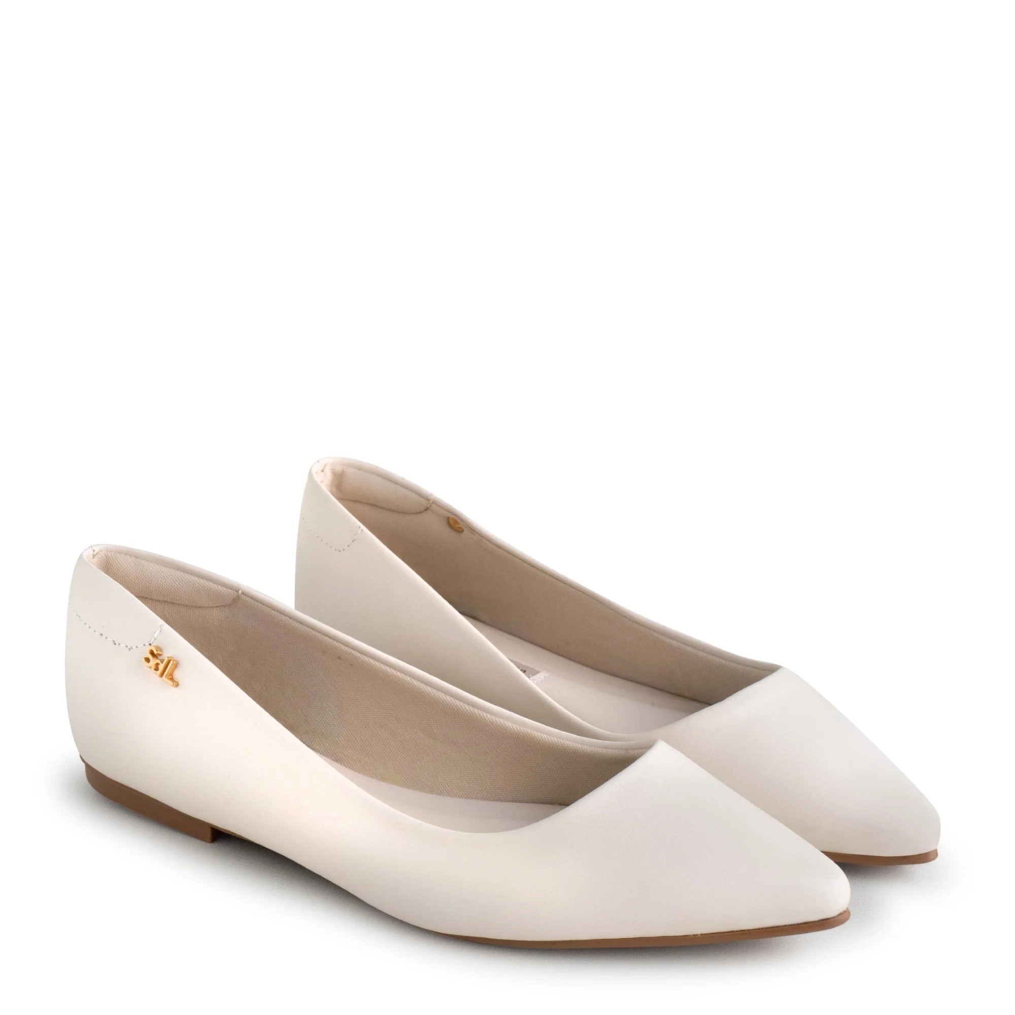 Sapatilha Napa Off White / Ouro Com Bico Fino 100070.01_2 Branco | Renner (BR)