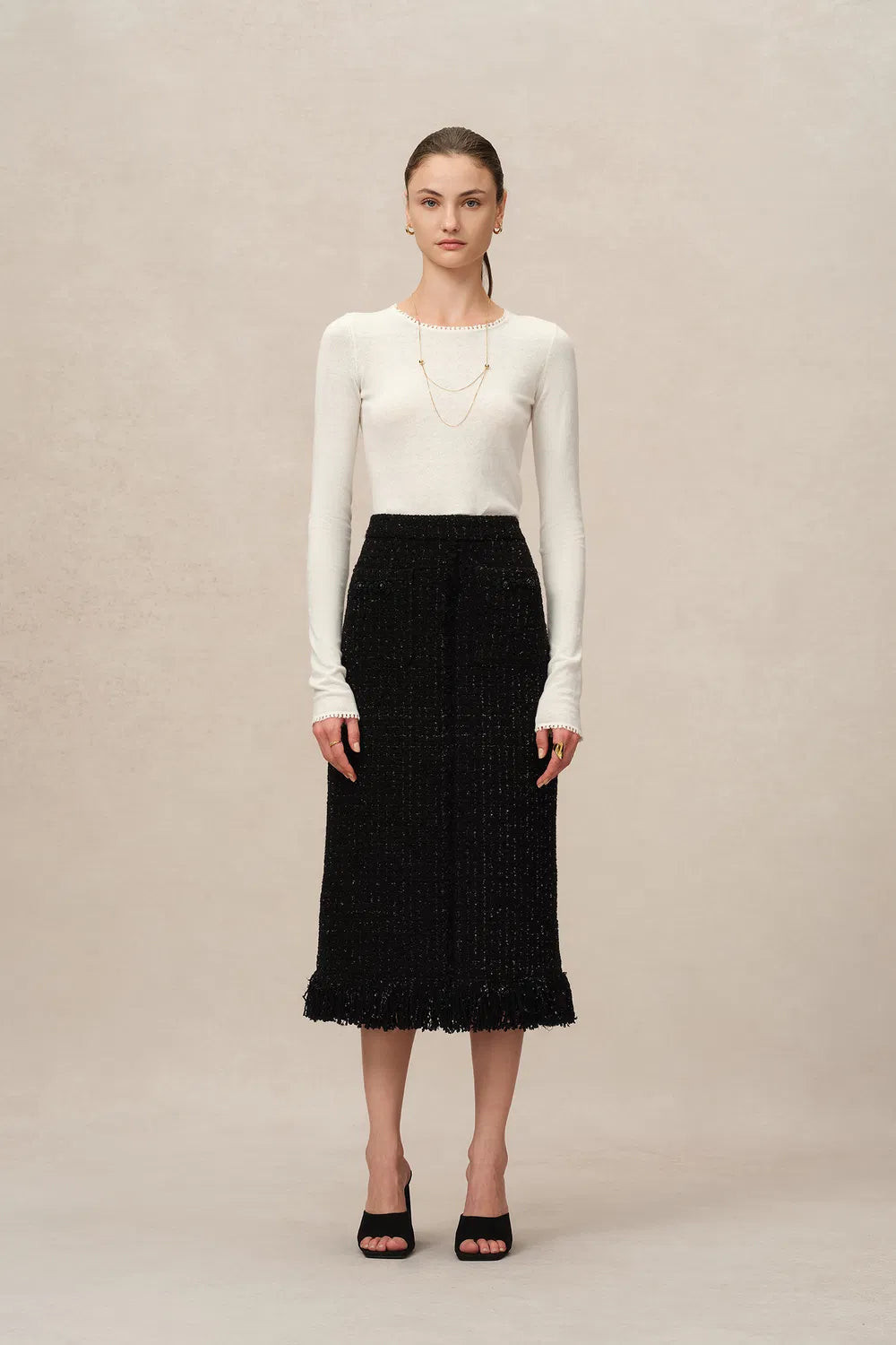 Basic Sheer Base Shirt in Cotton-Cashmere Knit | Fabrique