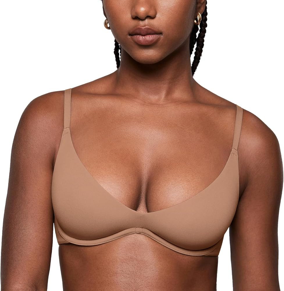 INLYRIC Women's Inbarely Plus Plunge Bra - Unlined Underwire Sexy Demi Balconette Bras | Amazon (US)
