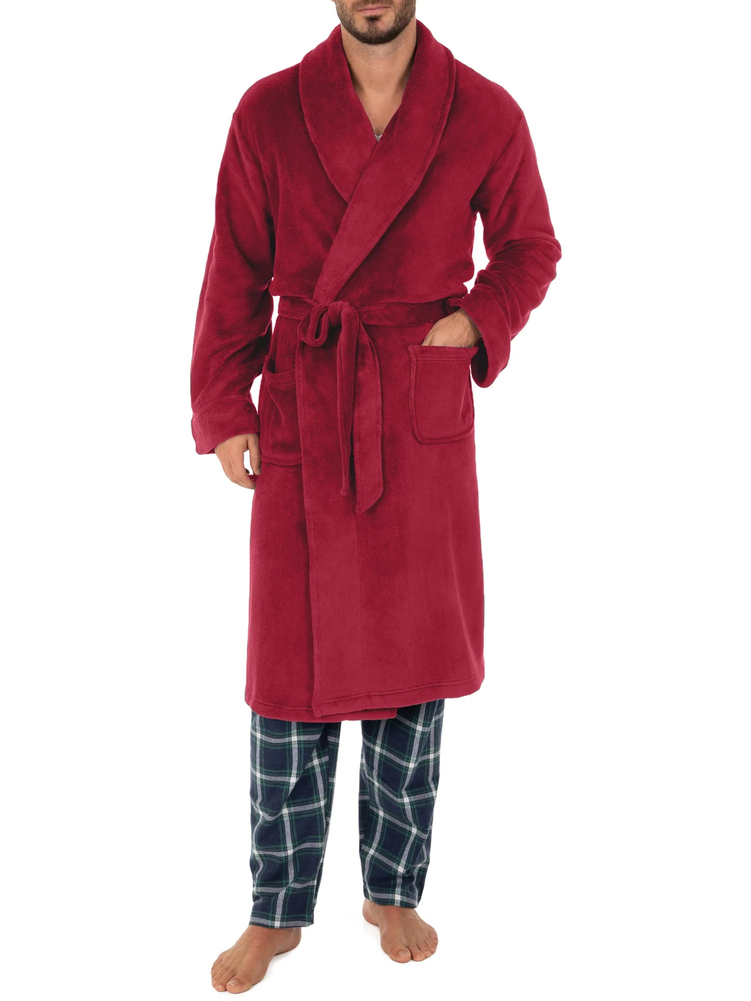 Fruit of the Loom Men's Sleep Soft Fleece Robe, One Size | Walmart (US)