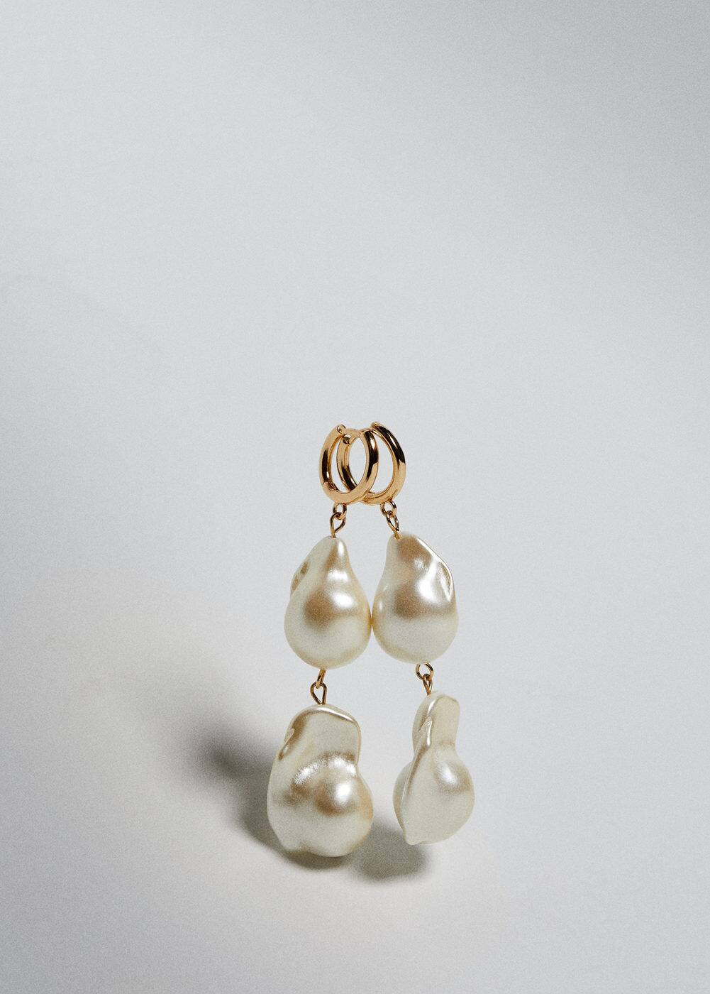Double pearl earrings -  Women | Mango USA | MANGO (US)