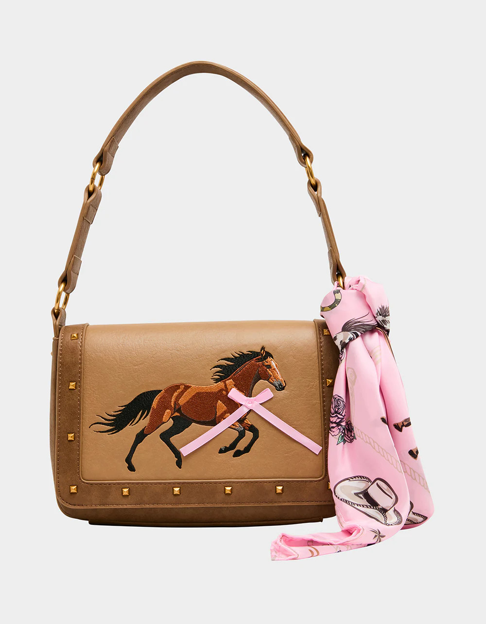THE MANE EVENT SHOULDER BAG BROWN Western Horse Women's Handbag | Betsey Johnson