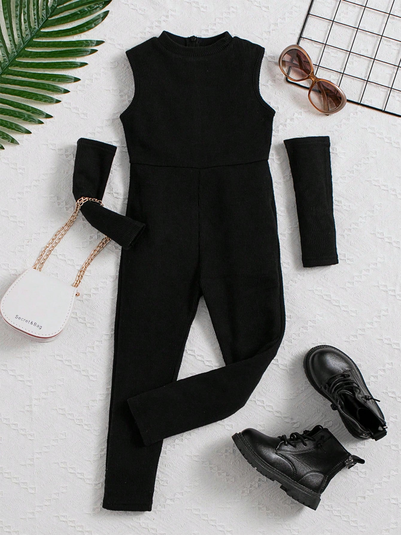 6SHEIN Kids EVRYDAY Toddler Girls 2pcs Ribbed Unitard Romper#1 Best Sellersin Multicolor Young Gi... | SHEIN